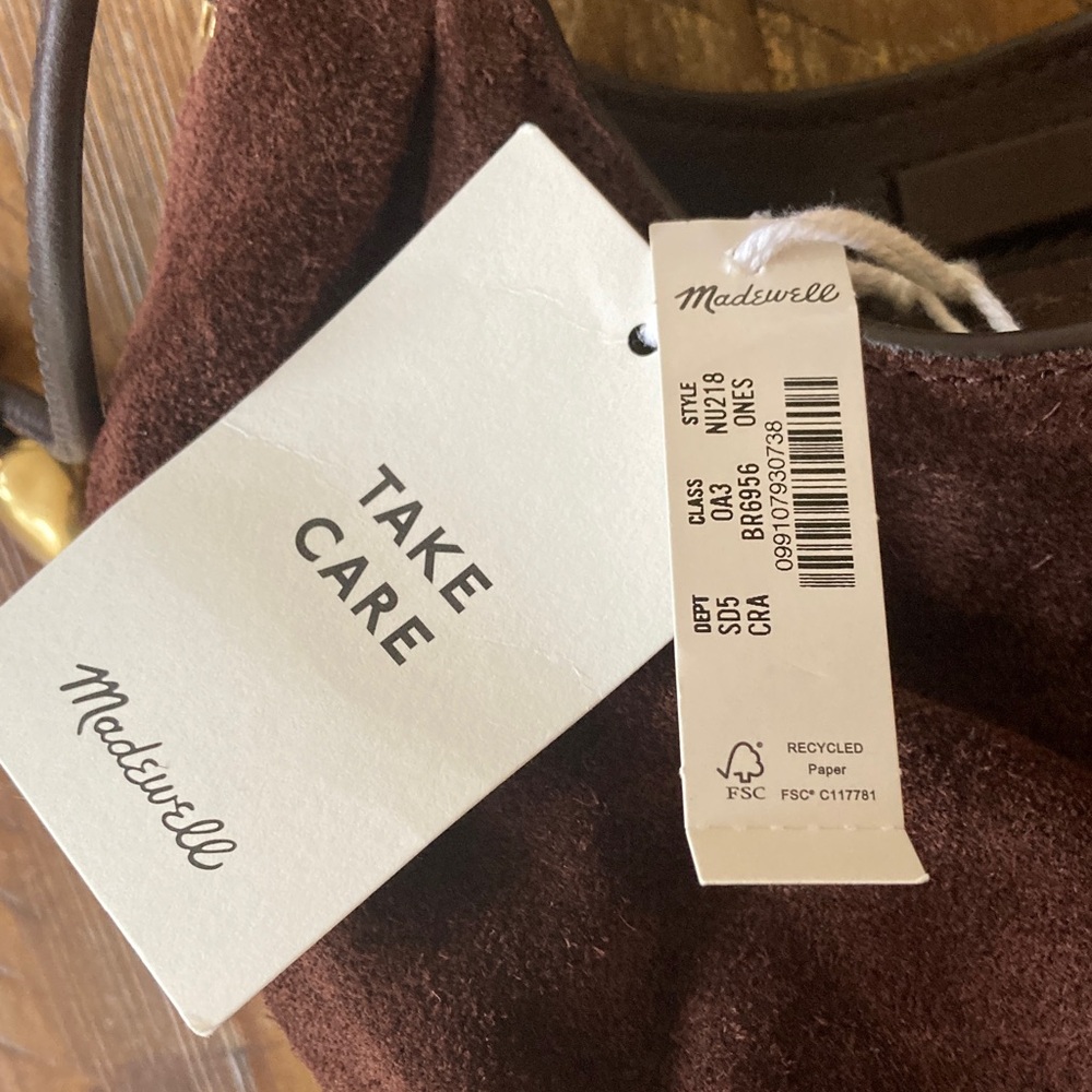 Women’s Madewell Camren Bag New NWT Brown Suede - Picture 5 of 7